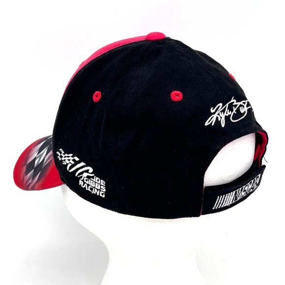 Kyle Busch #18 NASCAR M&Ms Joe Gibbs Racing Cap Hat 2016 Adjustable Red Black - Picture 8 of 12